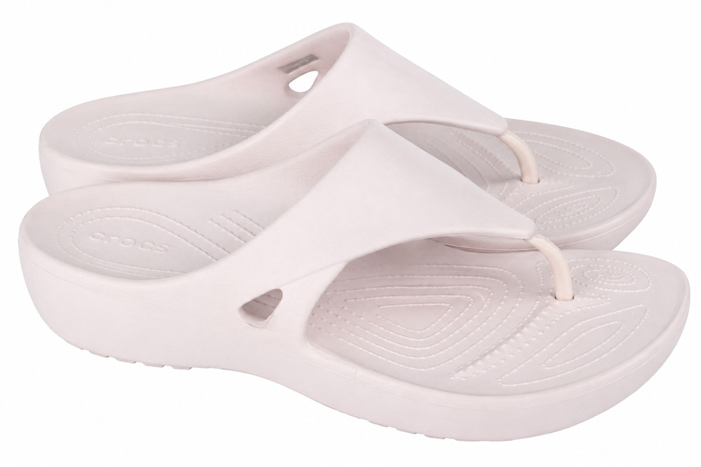 Crocs Women's Kadee Wedge Lightweight Platform Flip Flop Sandals W 8 Barely Pink